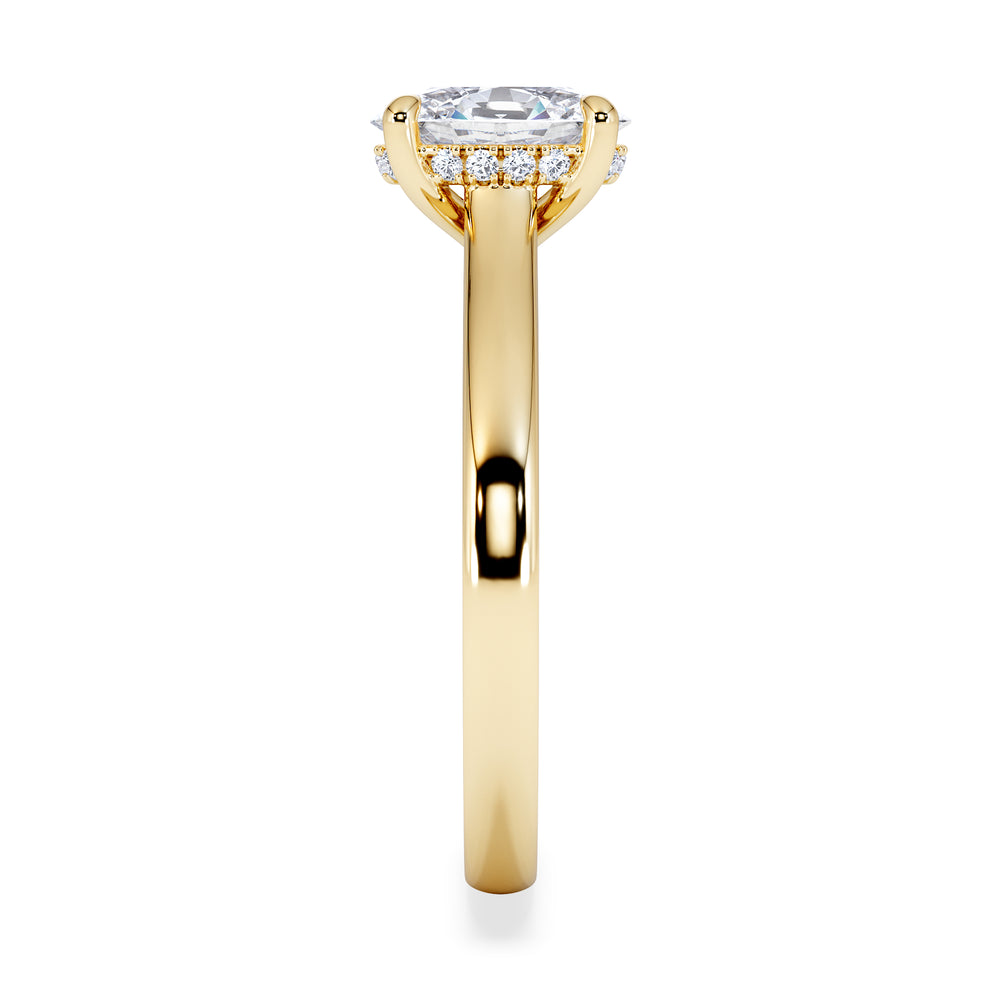 Amora Oval 1.00ct Hidden Halo Diamond Engagement Ring G/VS1 Set in 18K Gold