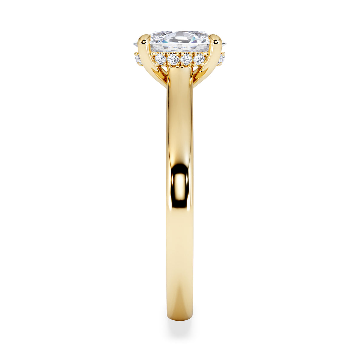 Amora Oval 1.00ct Hidden Halo Diamond Engagement Ring G/VS1 Set in 18K Gold
