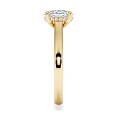 Amora Oval 1.00ct Hidden Halo Lab Diamond Engagement Ring F/VS1 Set in 18K Gold