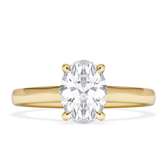 Amora Oval 1.00ct Hidden Halo Diamond Engagement Ring G/VS Set in 18K Gold