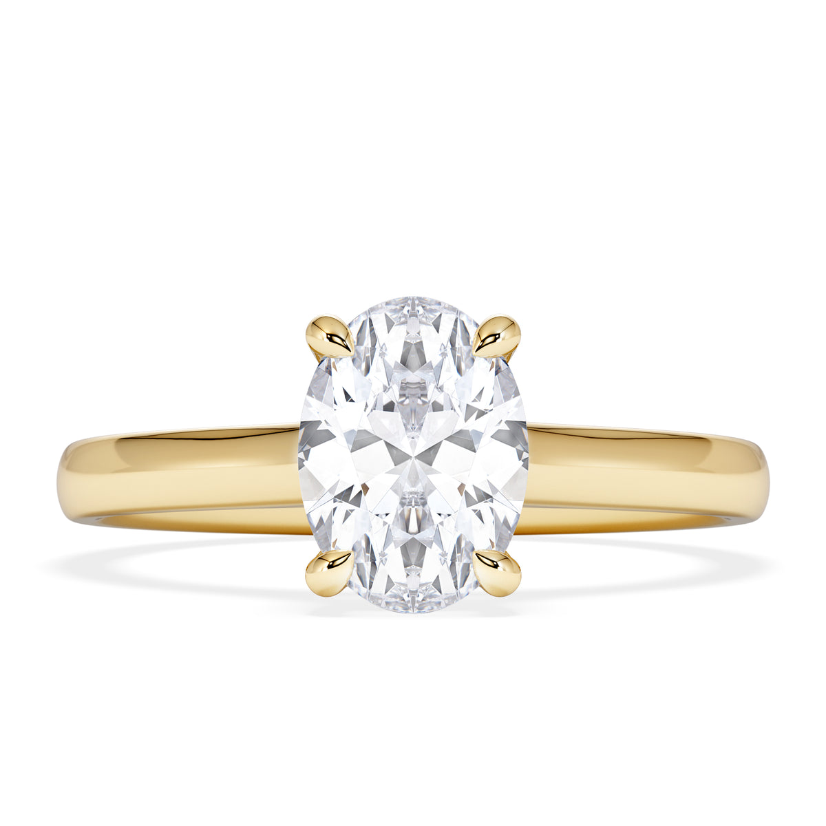 Amora Oval 1.00ct Hidden Halo Lab Diamond Engagement Ring F/VS1 Set in 18K Gold