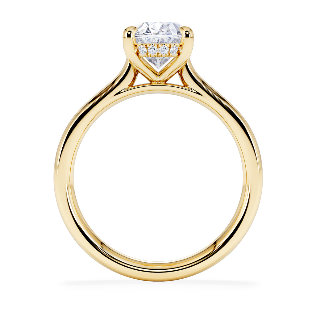 Amora Oval 2.00ct Hidden Halo Lab Diamond Engagement Ring F/VS1 Set in 18K Gold