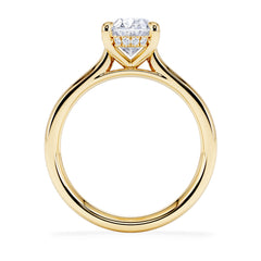 Amora Oval 2.00ct Hidden Halo Lab Diamond Engagement Ring F/VS1 Set in 18K Gold