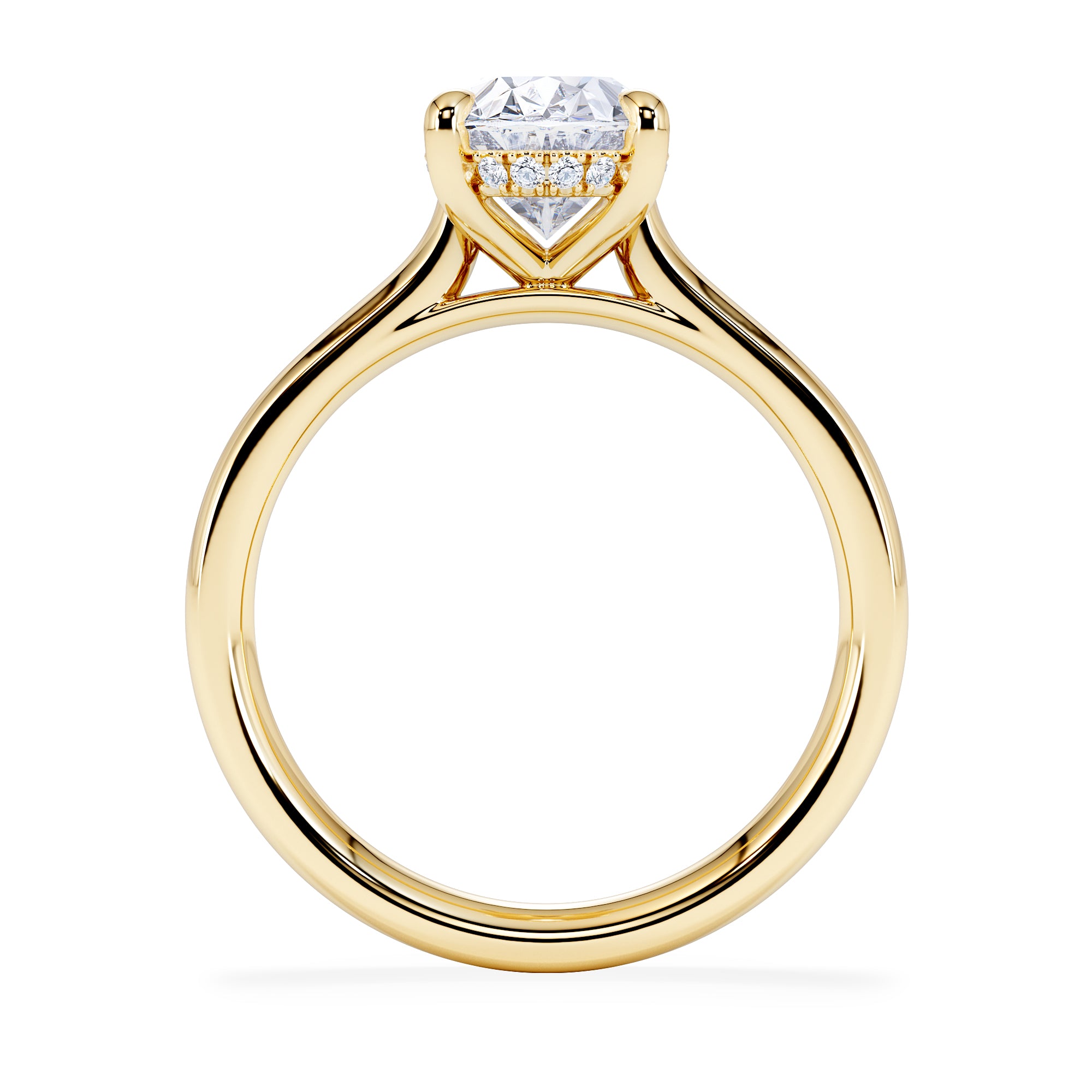 Amora Oval 2.00ct Hidden Halo Lab Diamond Engagement Ring F/VS1 Set in 18K Gold