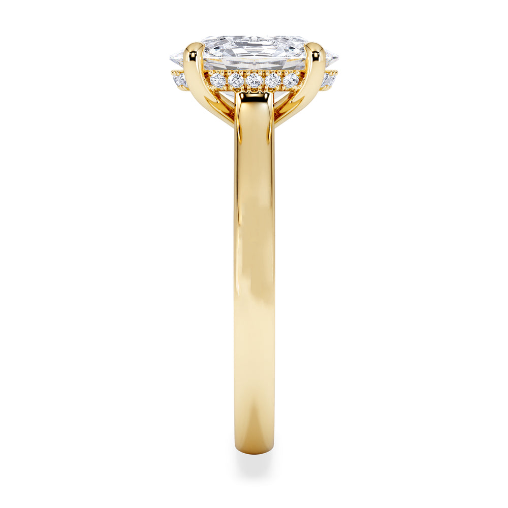 Amora Oval 2.00ct Hidden Halo Lab Diamond Engagement Ring F/VS1 Set in 18K Gold