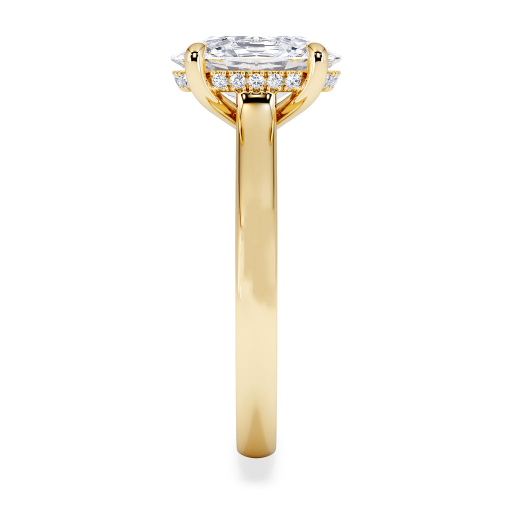 Amora Oval 2.00ct Hidden Halo Lab Diamond Engagement Ring F/VS1 Set in 18K Gold