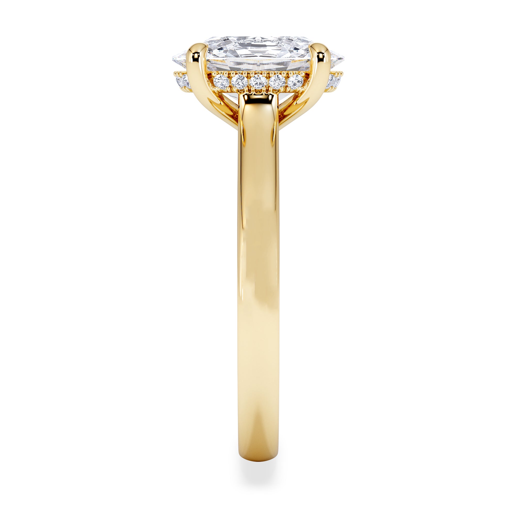 Amora Oval 2.00ct Hidden Halo Lab Diamond Engagement Ring F/VS1 Set in 18K Gold