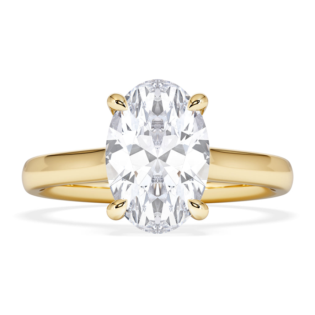 Amora Oval 2.00ct Hidden Halo Lab Diamond Engagement Ring F/VS1 Set in 18K Gold