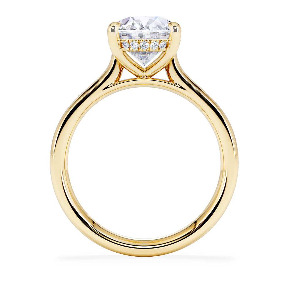 Amora Oval 3.00ct Hidden Halo Lab Diamond Engagement Ring G/VS1 Set in 18K Gold