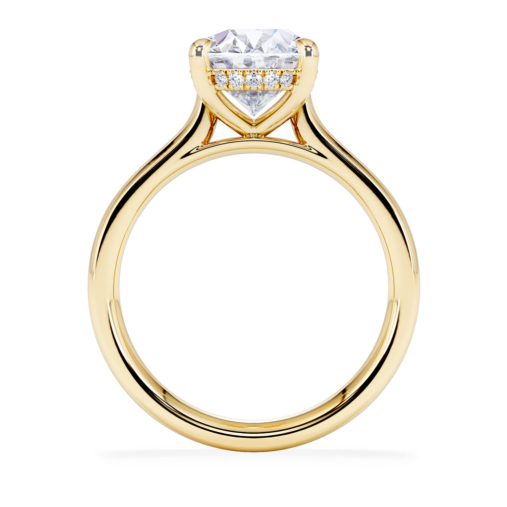 Amora Oval 3.00ct Hidden Halo Lab Diamond Engagement Ring G/VS1 Set in 18K Gold