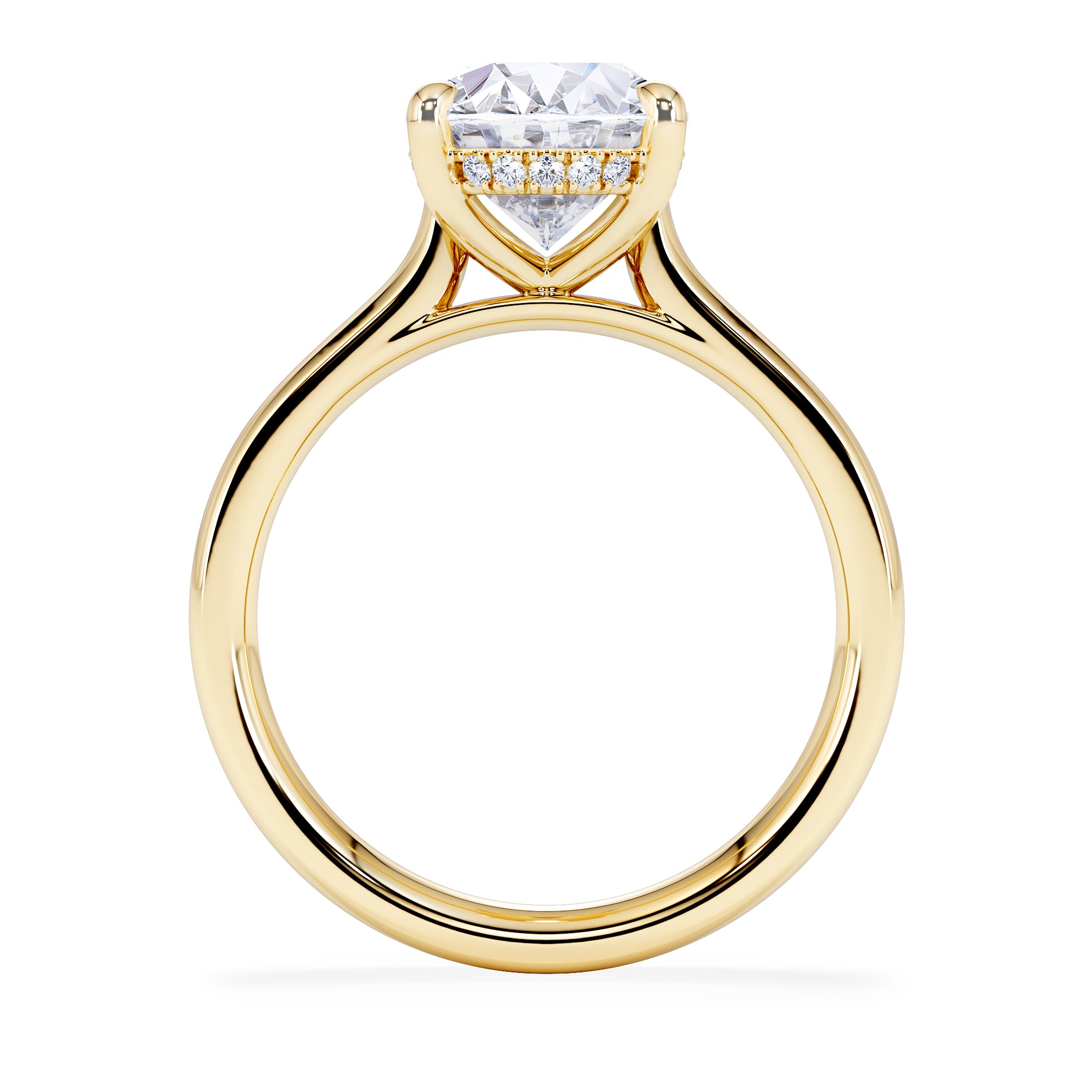 Amora Oval 3.00ct Hidden Halo Lab Diamond Engagement Ring G/VS1 Set in 18K Gold