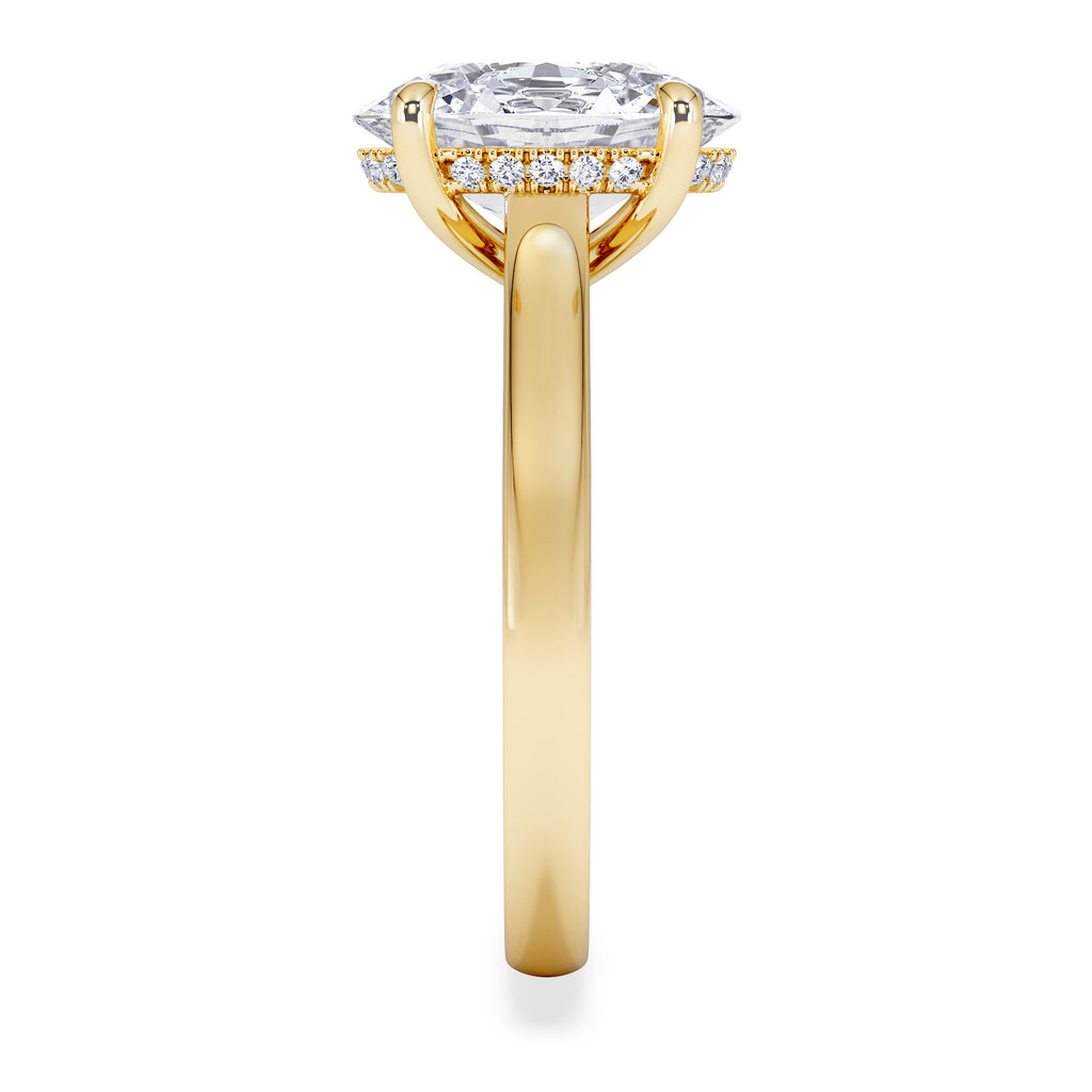 Amora Oval 3.00ct Hidden Halo Lab Diamond Engagement Ring G/VS1 Set in 18K Gold