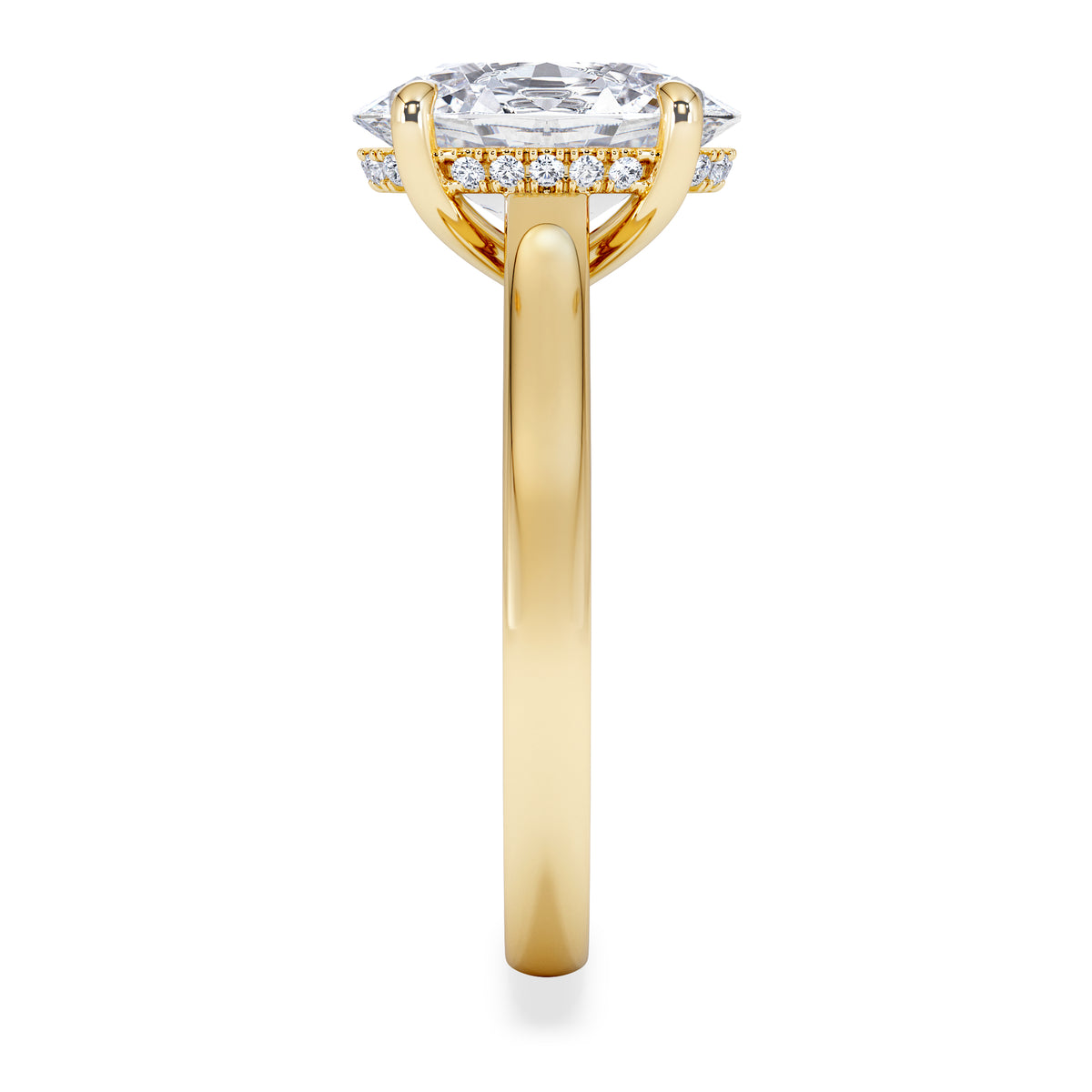 Amora Oval 3.00ct Hidden Halo Lab Diamond Engagement Ring G/VS1 Set in 18K Gold