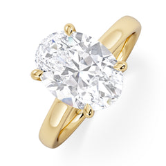 Amora Oval 3.00ct Hidden Halo Lab Diamond Engagement Ring G/VS1 Set in 18K Gold
