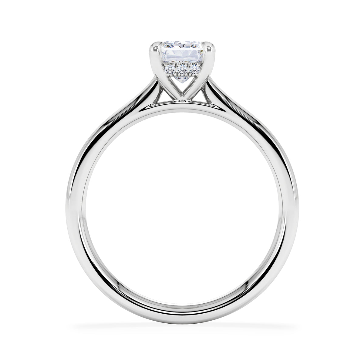 Amora Radiant 1.00ct Hidden Halo Lab Diamond Engagement Ring F/VS1 Set in Platinum