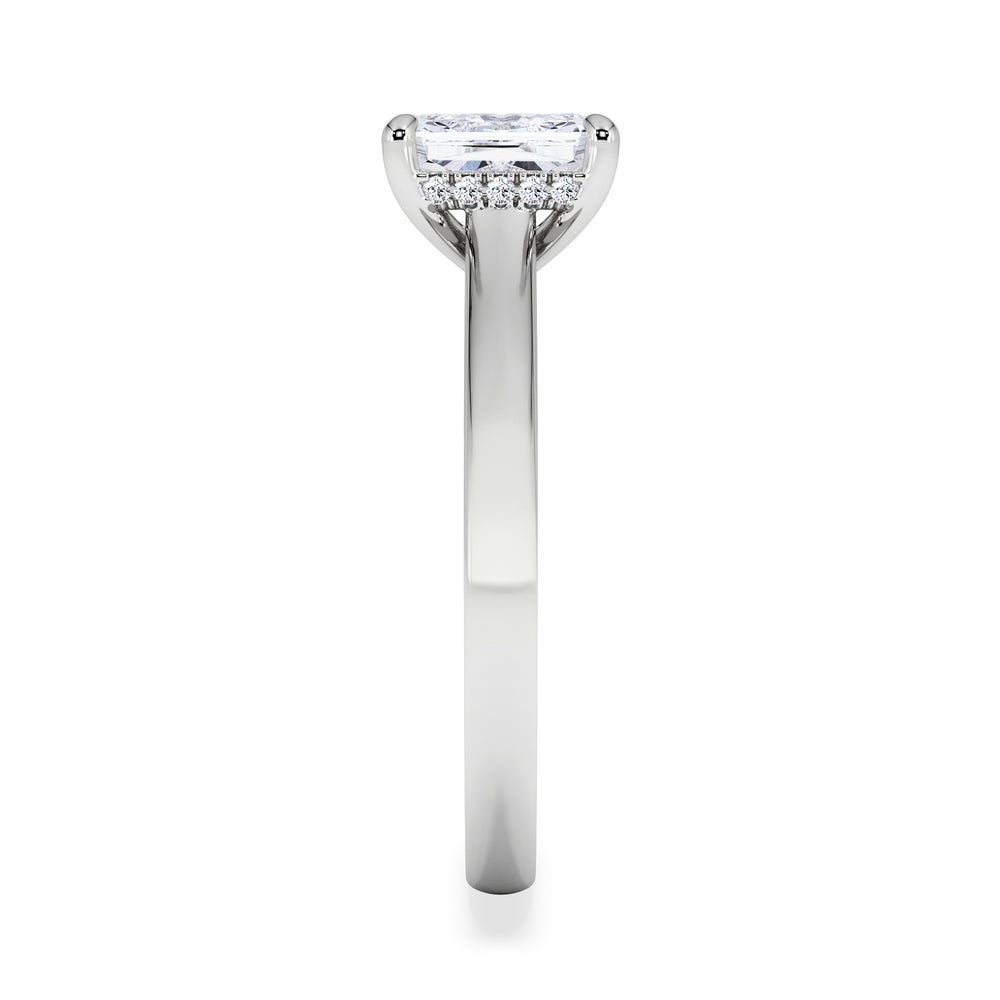 Amora Radiant 1.00ct Hidden Halo Diamond Engagement Ring G/VS1 Set in Platinum