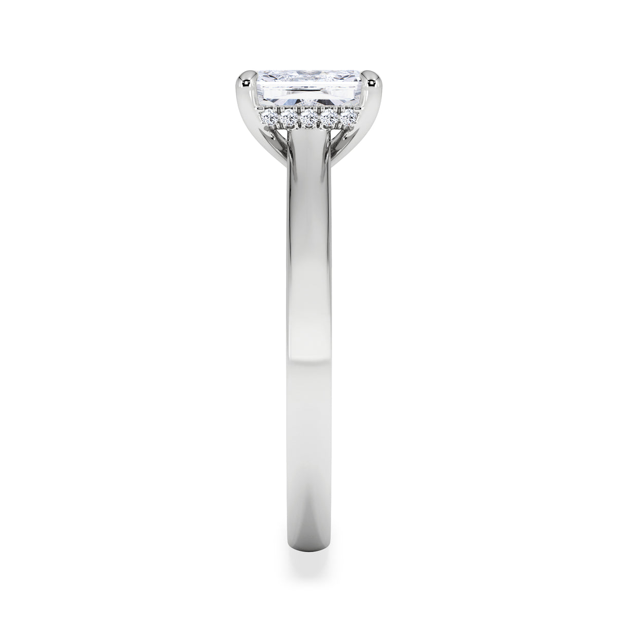 Amora Radiant 1.00ct Hidden Halo Diamond Engagement Ring G/VS1 Set in Platinum