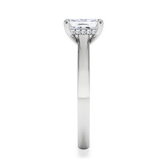 Amora Radiant 1.00ct Hidden Halo Lab Diamond Engagement Ring F/VS1 Set in 18K White Gold