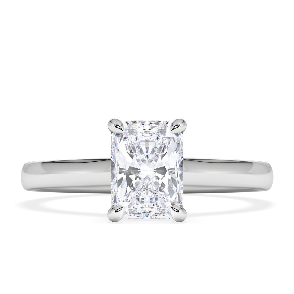 Amora Radiant 1.00ct Hidden Halo Lab Diamond Engagement Ring F/VS1 Set in 18K White Gold