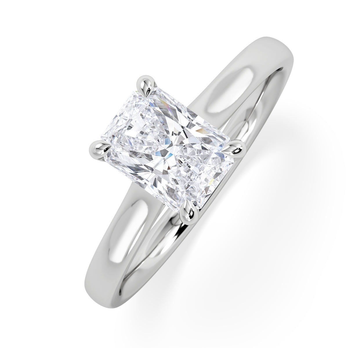 Amora Radiant 1.00ct Hidden Halo Diamond Engagement Ring G/VS1 Set in Platinum
