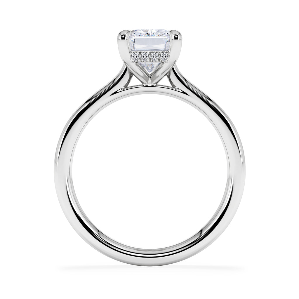 Amora Radiant 2.00ct Hidden Halo Lab Diamond Engagement Ring F/VS1 Set in 18K White Gold