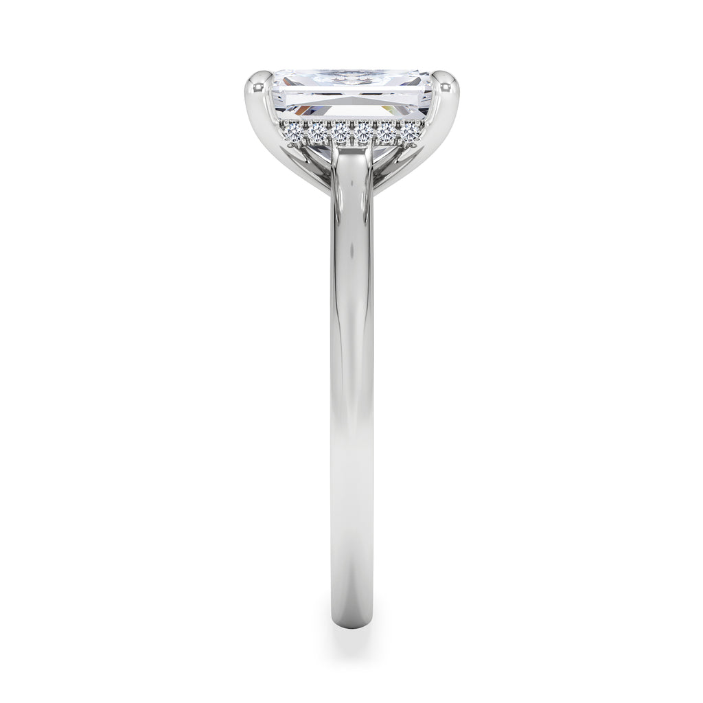 Amora Radiant 2.00ct Hidden Halo Lab Diamond Engagement Ring F/VS1 Set in 18K White Gold