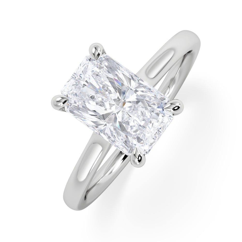 Amora Radiant 2.00ct Hidden Halo Lab Diamond Engagement Ring F/VS1 Set in Platinum