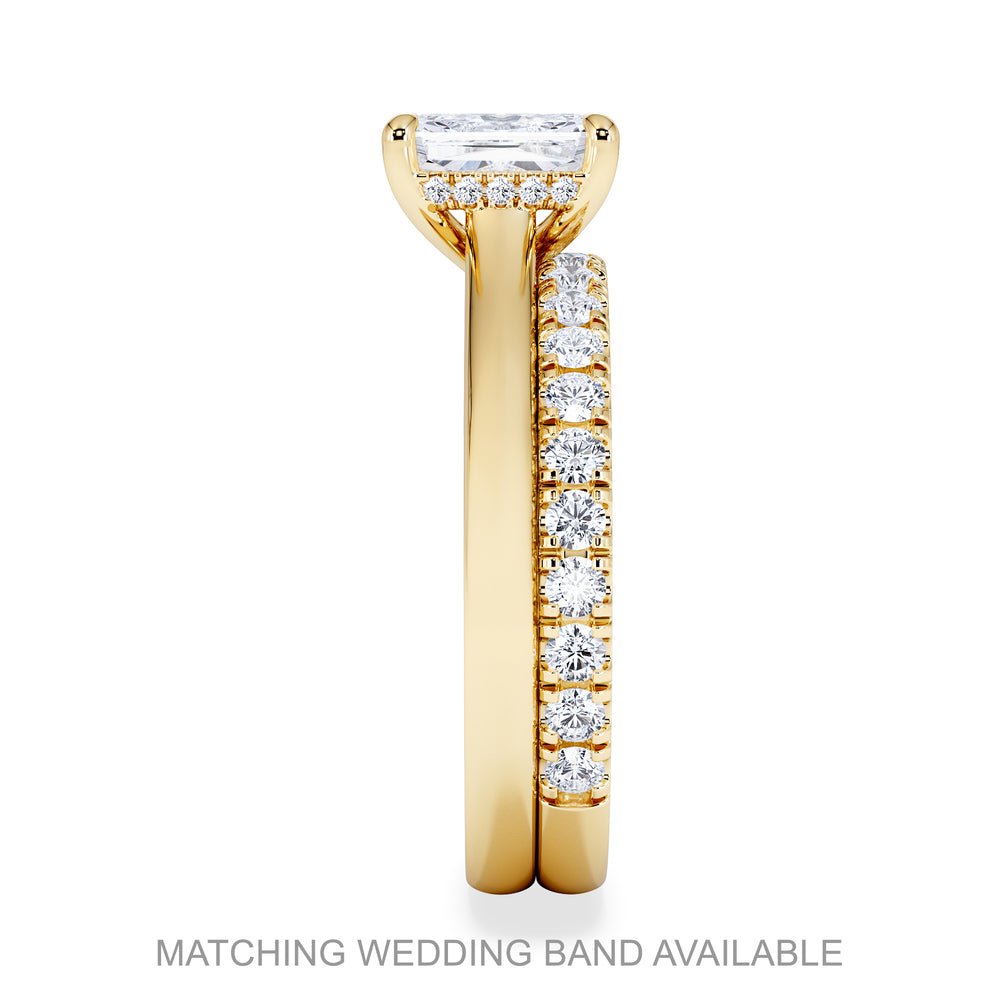 Amora Radiant 3.00ct Hidden Halo Lab Diamond Engagement Ring G/VS1 Set in 18K Gold