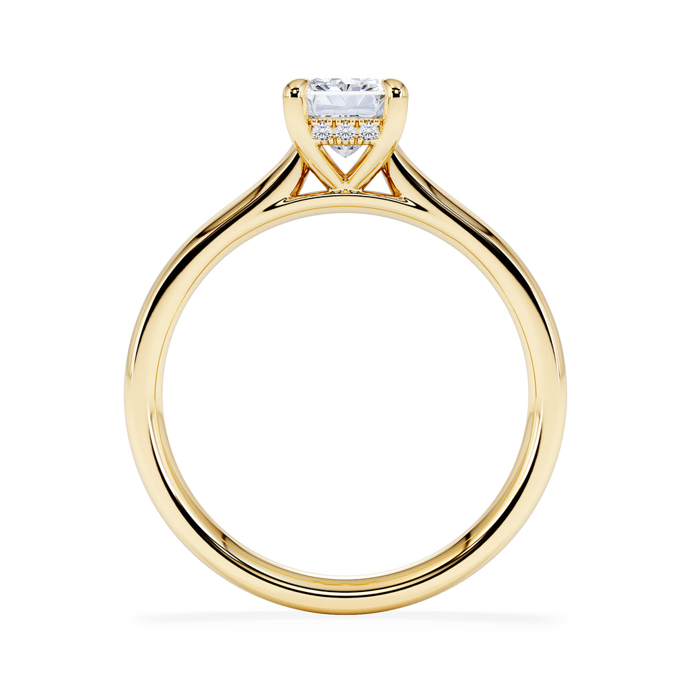 Amora Radiant 1.00ct Hidden Halo Lab Diamond Engagement Ring F/VS1 Set in 18K Gold