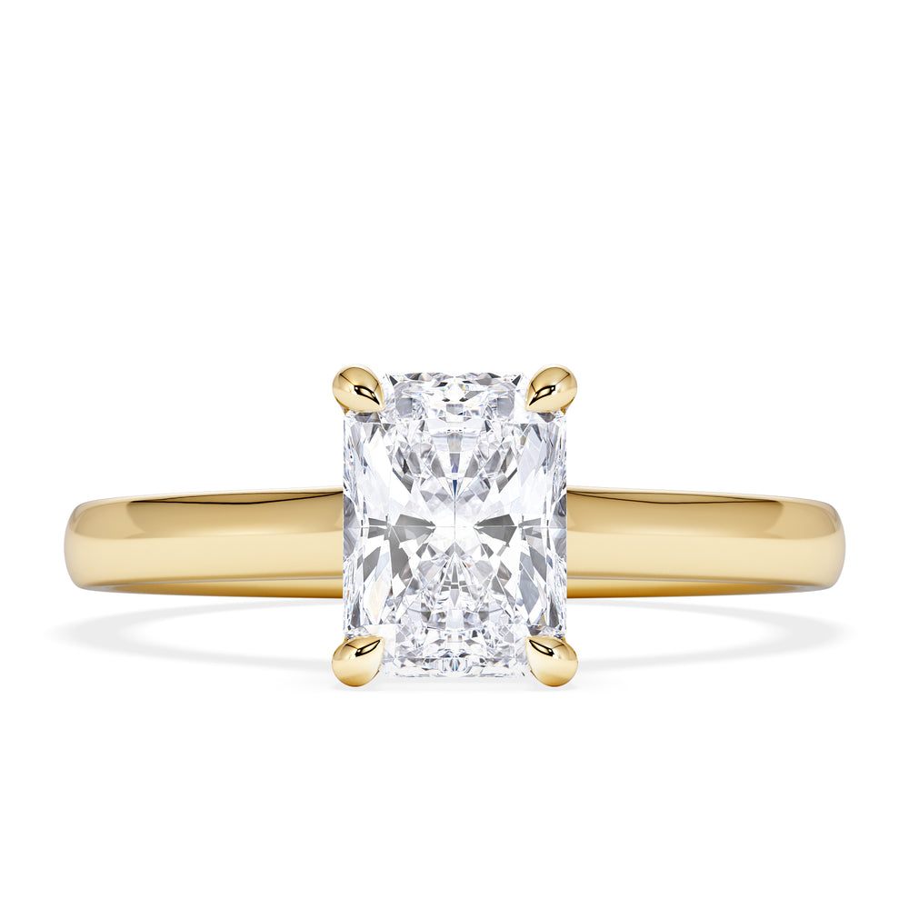 Amora Radiant 1.00ct Hidden Halo Lab Diamond Engagement Ring F/VS1 Set in 18K Gold