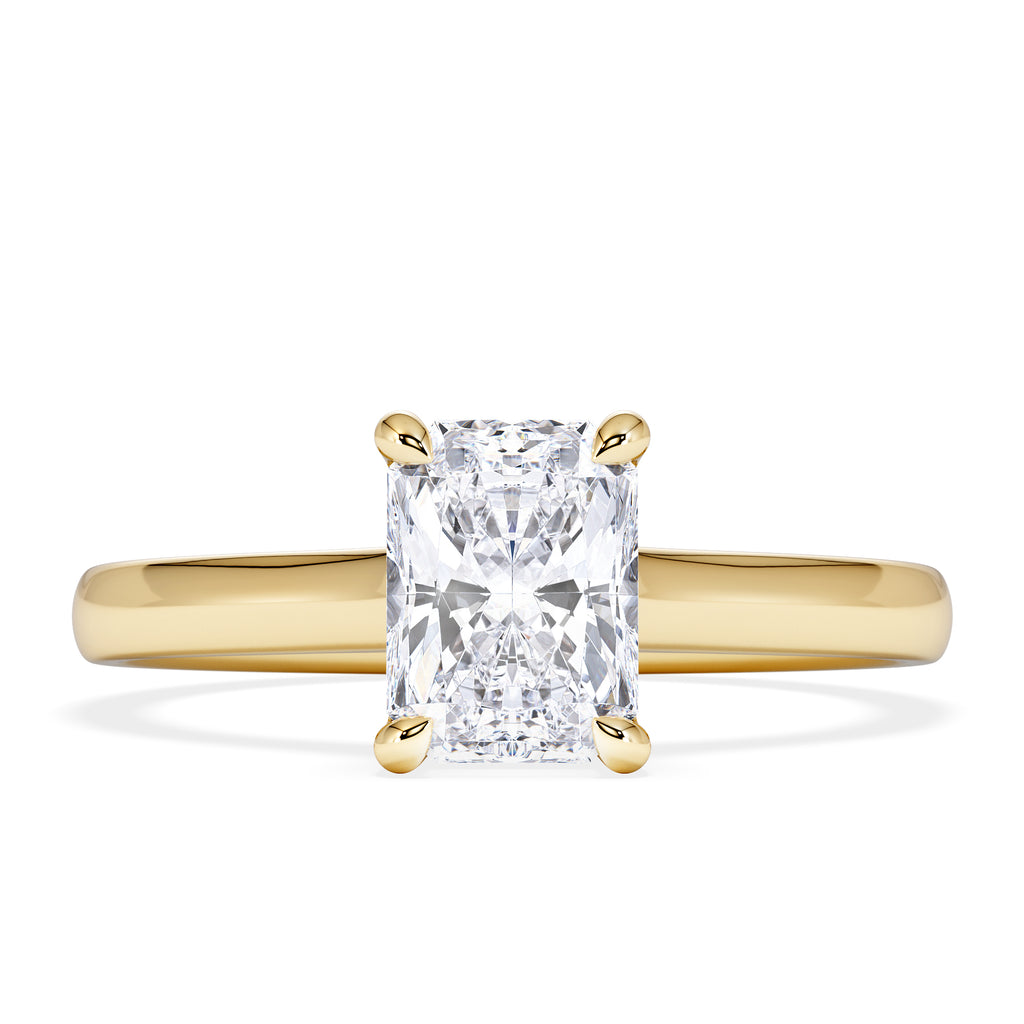 Amora Radiant 1.00ct Hidden Halo Diamond Engagement Ring G/VS Set in 18K Gold
