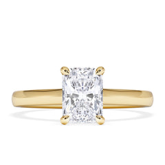 Amora Radiant 1.00ct Hidden Halo Diamond Engagement Ring G/VS Set in 18K Gold