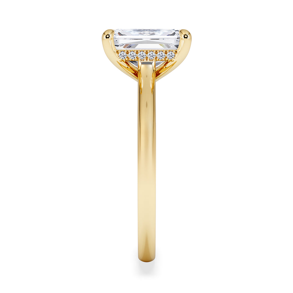 Amora Radiant 2.00ct Hidden Halo Lab Diamond Engagement Ring F/VS1 Set in 18K Gold
