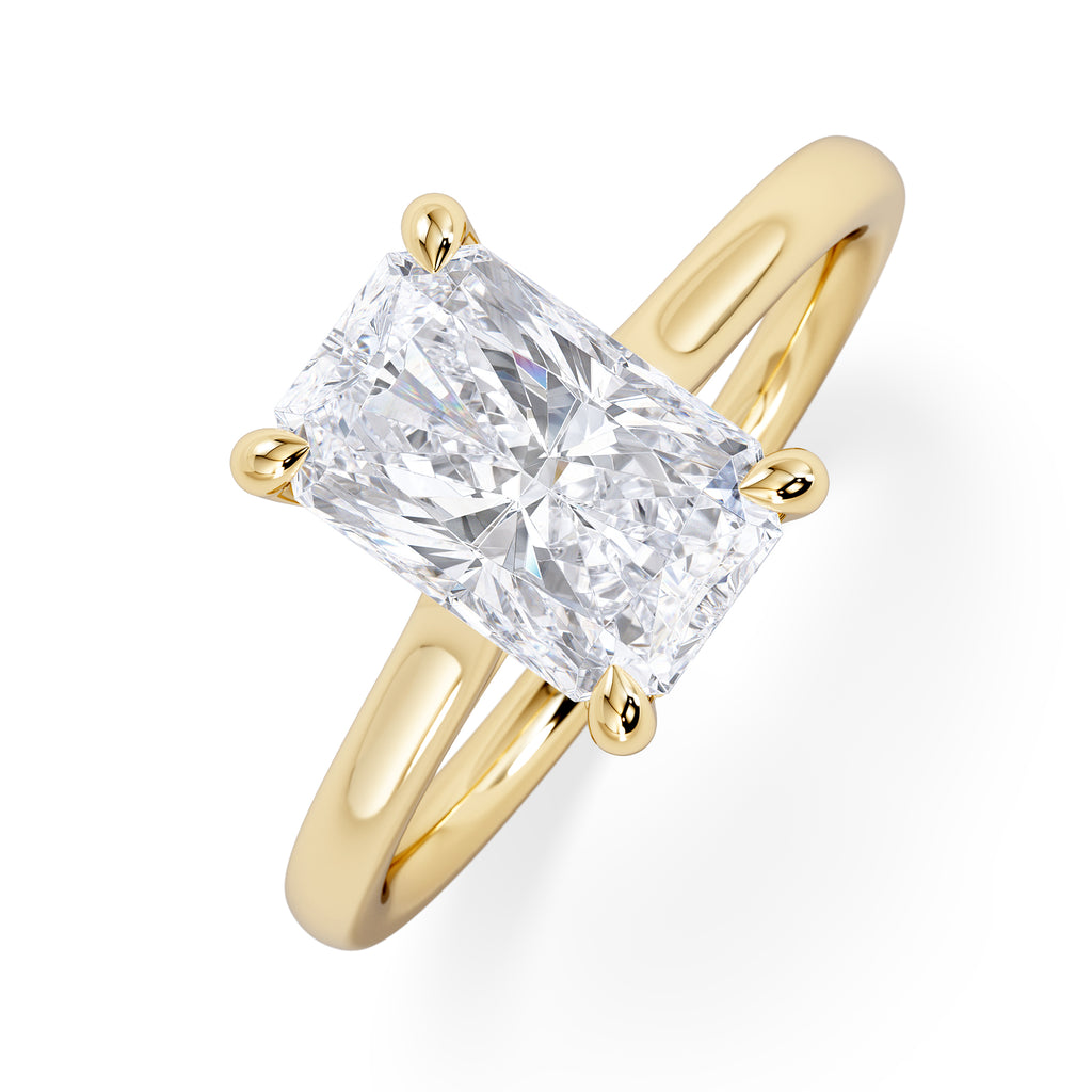 Amora Radiant 2.00ct Hidden Halo Lab Diamond Engagement Ring F/VS1 Set in 18K Gold