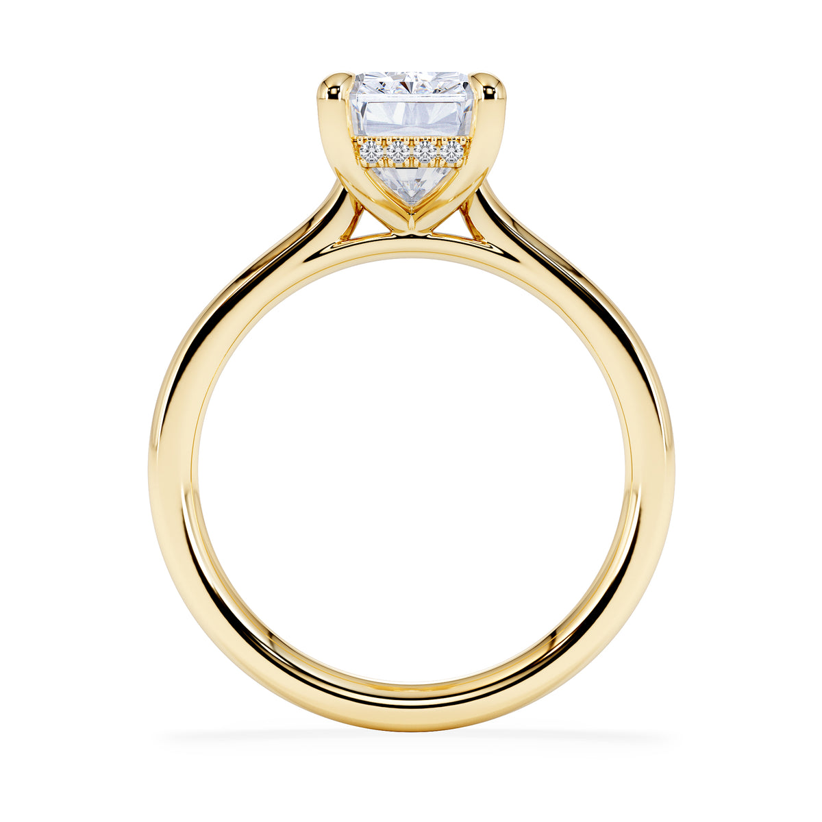 Amora Radiant 3.00ct Hidden Halo Lab Diamond Engagement Ring G/VS1 Set in 18K Gold