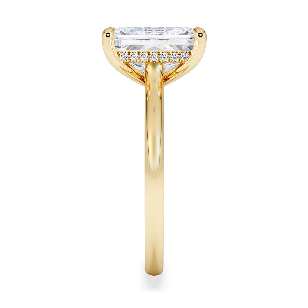Amora Radiant 3.00ct Hidden Halo Lab Diamond Engagement Ring G/VS1 Set in 18K Gold