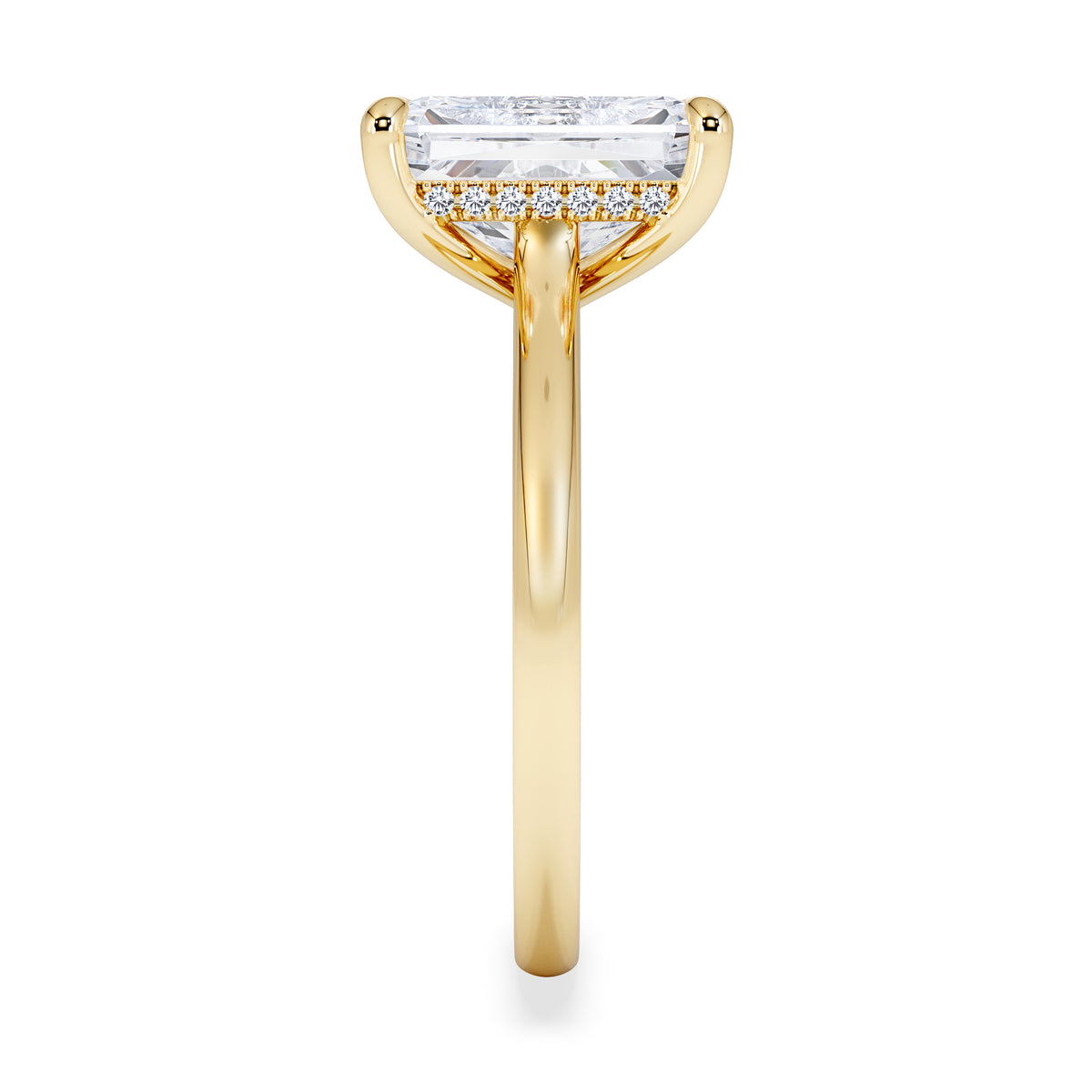 Amora Radiant 3.00ct Hidden Halo Lab Diamond Engagement Ring G/VS1 Set in 18K Gold