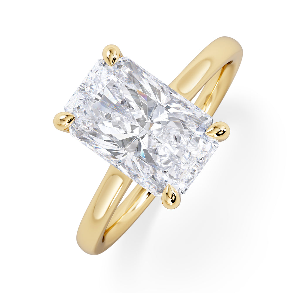 Amora Radiant 3.00ct Hidden Halo Lab Diamond Engagement Ring G/VS1 Set in 18K Gold