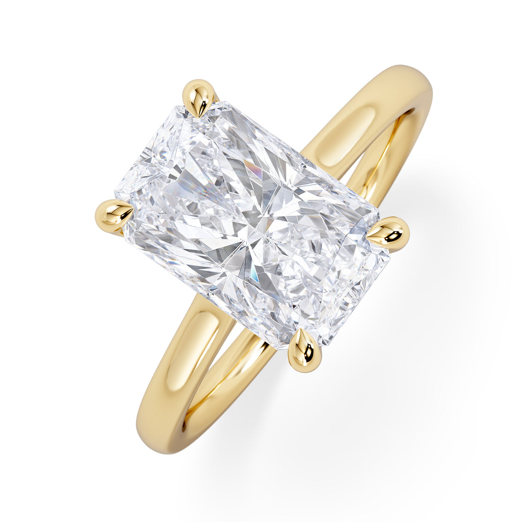 Amora Radiant 3.00ct Hidden Halo Lab Diamond Engagement Ring G/VS1 Set in 18K Gold