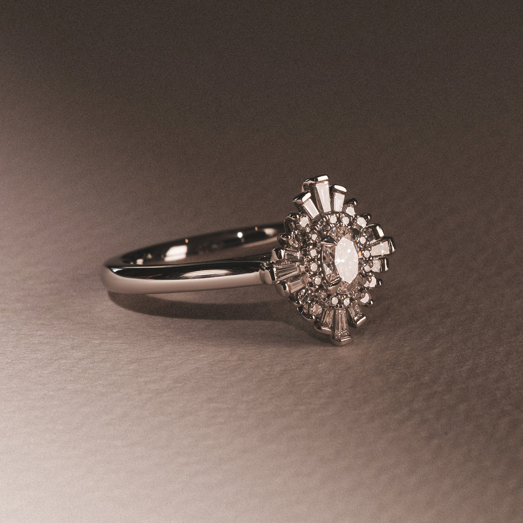 The Radiance Lab Diamond Ring 0.52ct H/SI Set in 925 Silver