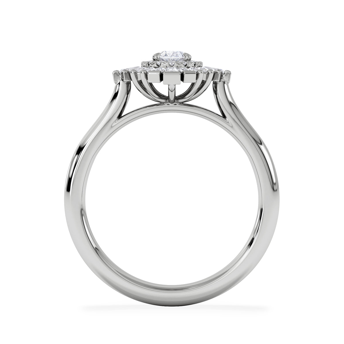 The Radiance Lab Diamond Ring 0.52ct H/SI Set in 925 Silver