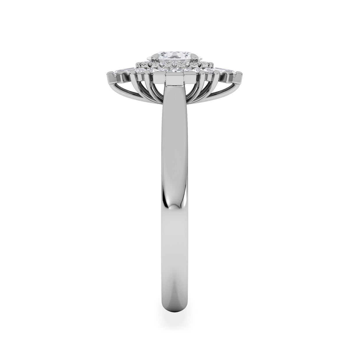 The Radiance Lab Diamond Ring 0.52ct H/SI Set in 925 Silver