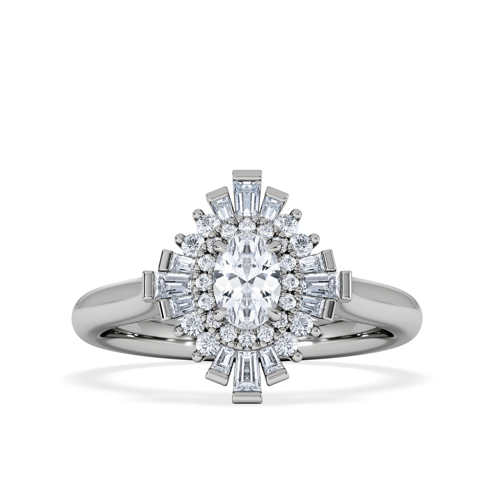 The Radiance Lab Diamond Ring 0.52ct H/SI Set in 925 Silver