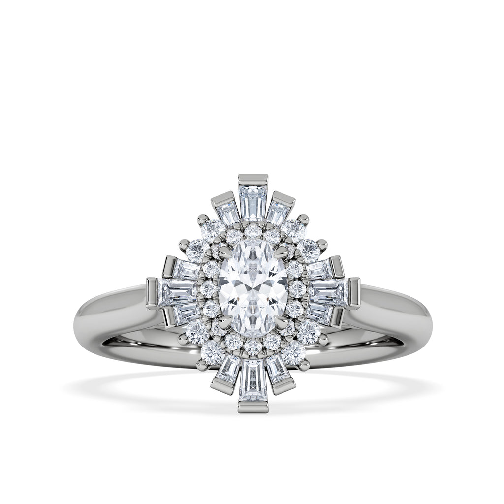 The Radiance Lab Diamond Ring 0.52ct H/SI Set in 925 Silver