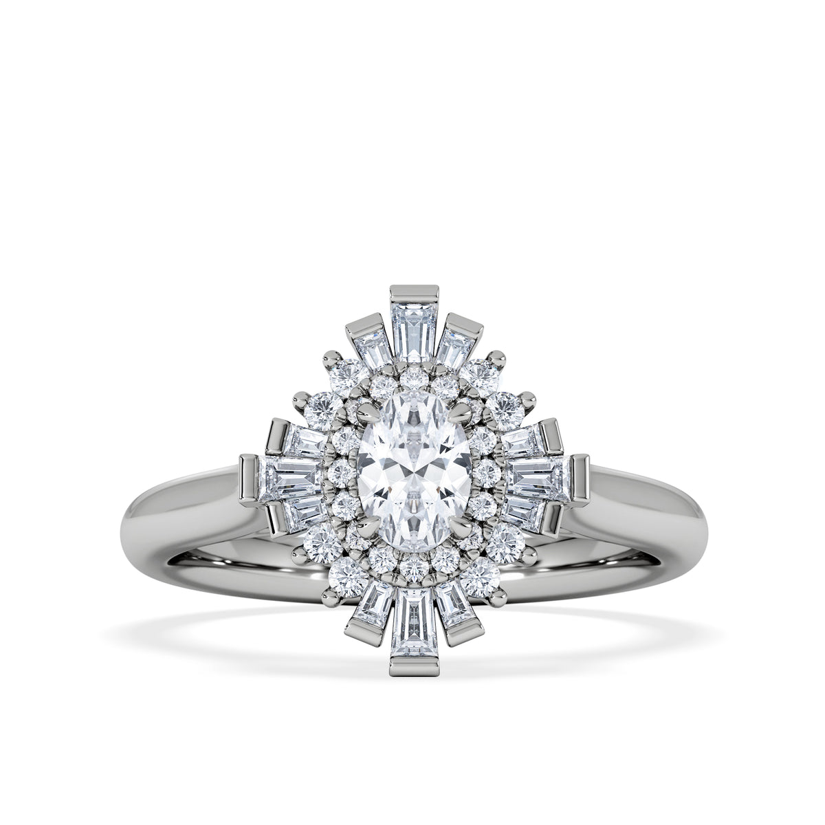 The Radiance Lab Diamond Ring 0.52ct H/SI Set in 925 Silver