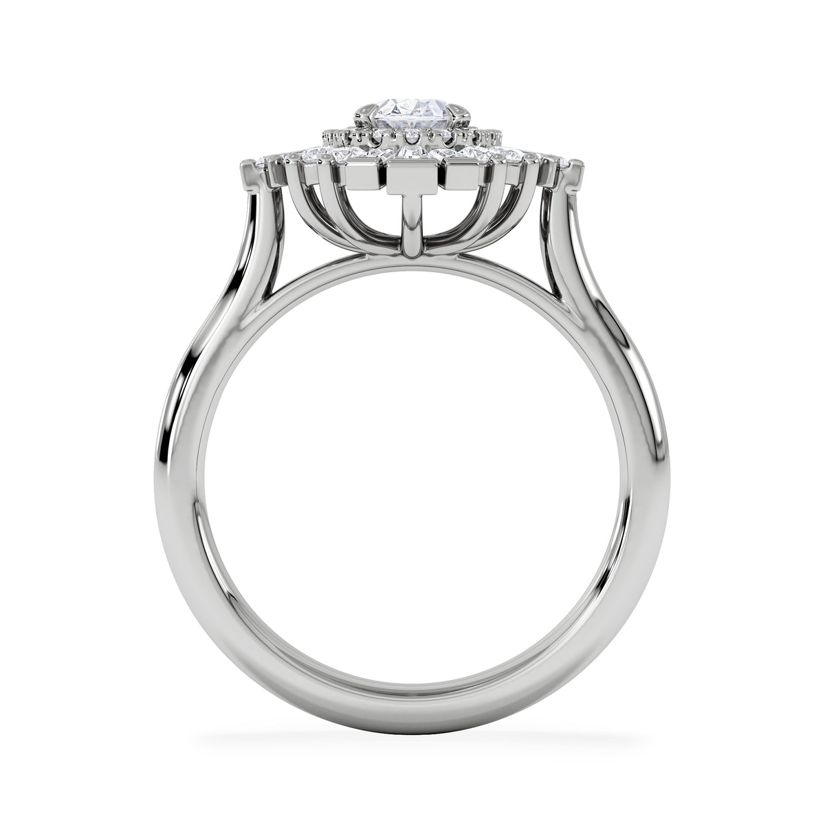 The Radiance Lab Diamond Ring 1.08ct H/SI Set in 9K White Gold