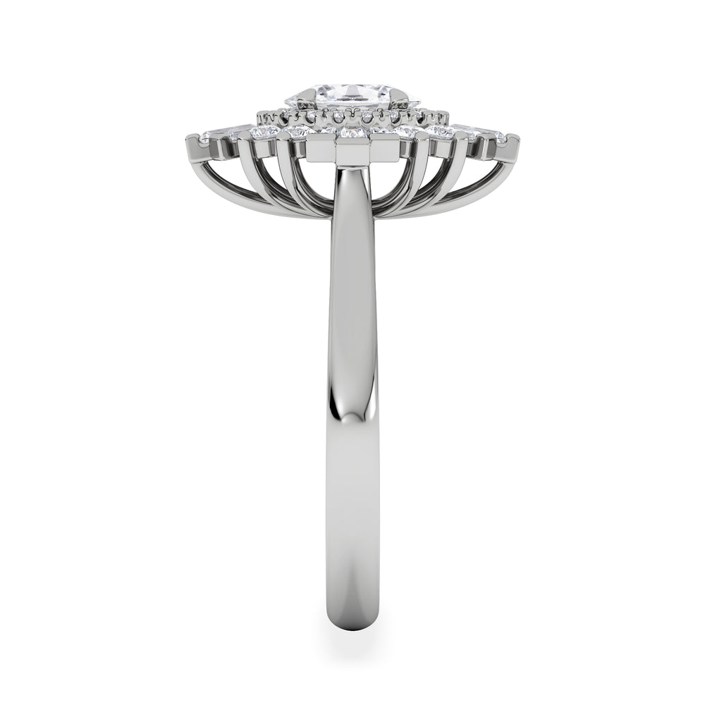 The Radiance Lab Diamond Ring 1.08ct H/SI Set in 9K White Gold