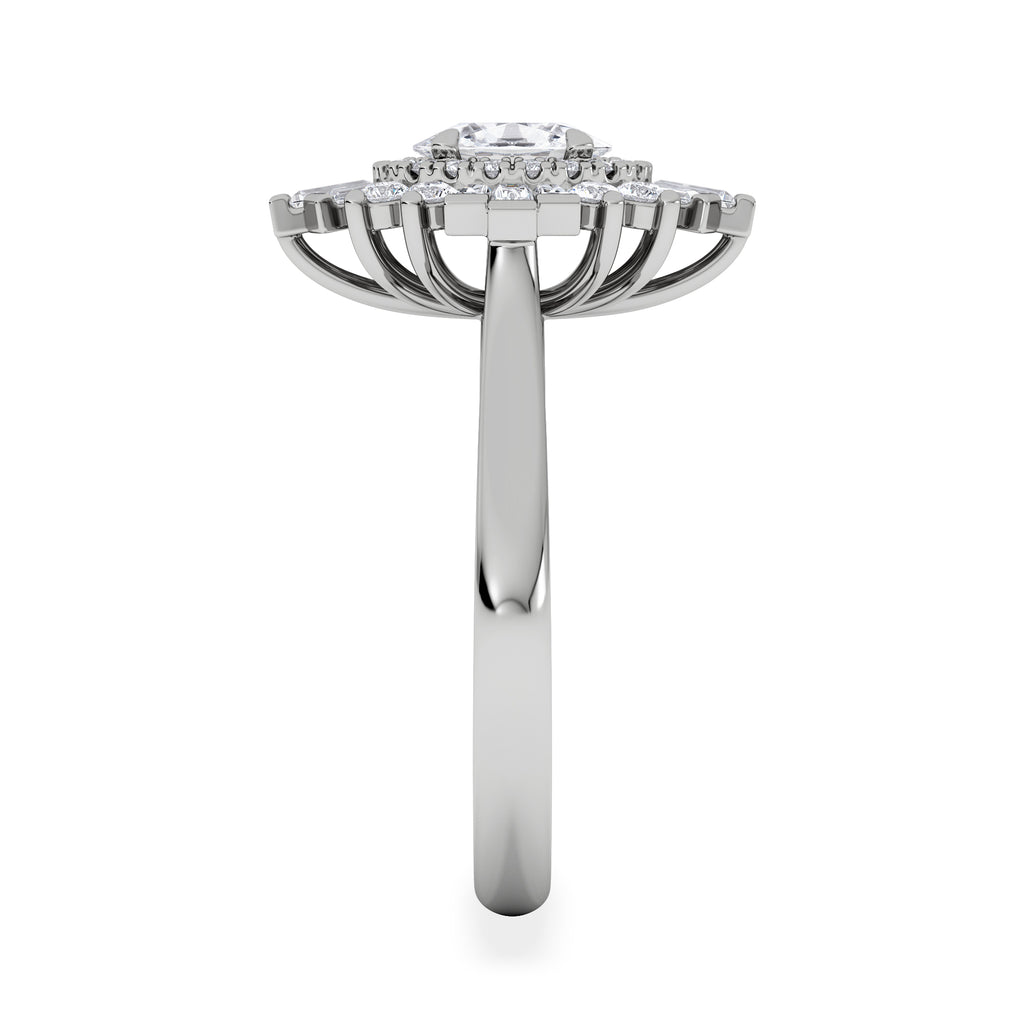 The Radiance Lab Diamond Ring 1.08ct H/SI Set in 9K White Gold