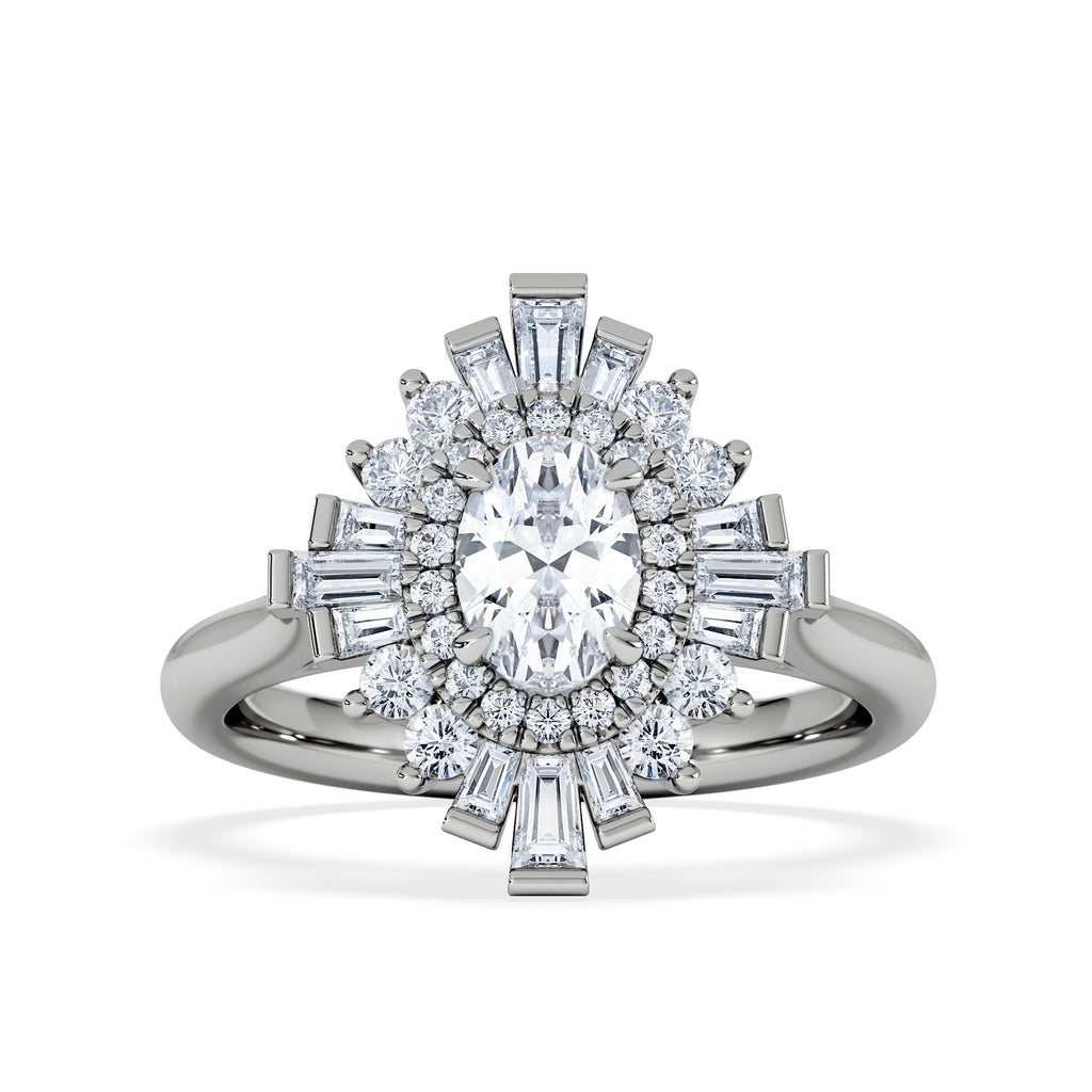 The Radiance Lab Diamond Ring 1.08ct H/SI Set in 9K White Gold