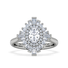 The Radiance Lab Diamond Ring 1.08ct H/SI Set in 9K White Gold